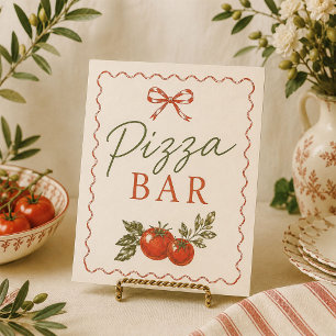 Affiche Enseigne de fête pour bébé Pizza Bar Marché italie