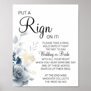 Affiche Enseigne de jeu de baby shower de mariage aquarell
