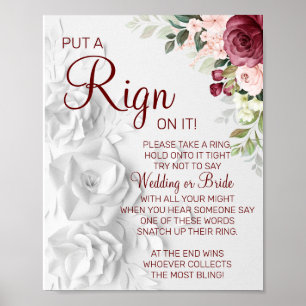 Affiche Enseigne de jeu de baby shower Watercolor Put a Ri