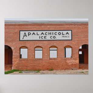 Affiche Enseigne de la compagnie de glace d'Apalachicola,