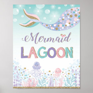 Affiche Enseigne de la Lagune des Sirènes sous l'eau Plage