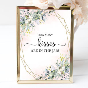 Affiche Enseigne de mariage avec des plantes Combien de ba