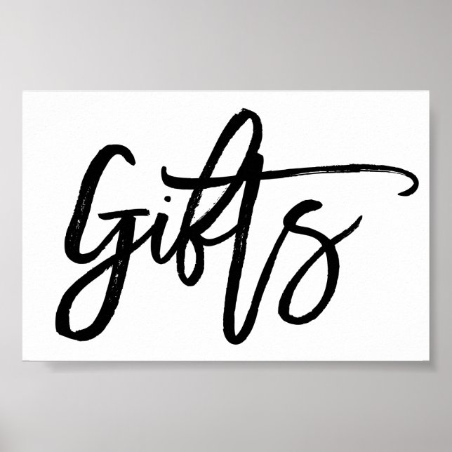 Affiche Enseigne de mariage chic lettrage pour cadeaux (Devant)