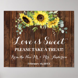 Affiche Enseigne de mariage de fiançailles Fleurs de tourn
