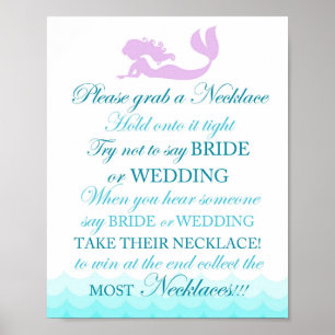 Affiche Enseigne de mariage de sirène pour Baby Shower san