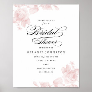 Affiche Enseigne de mariage florale vintage