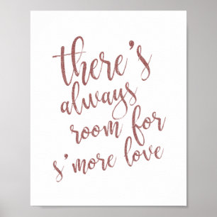 Affiche Enseigne de mariage S'more 8x10 en glitter rose do