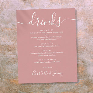Affiche Enseigne de menu de boissons à écriture Signature