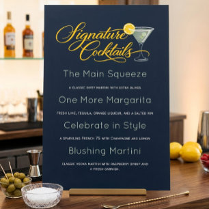 Affiche Enseigne de menu de cocktail Navy Margarita Martin