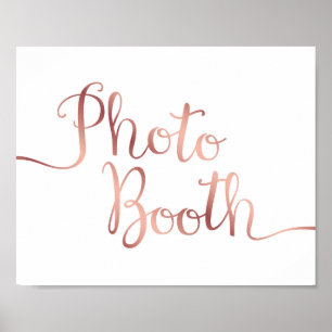 Affiche Enseigne de Photobooth en Rose Gold Chic