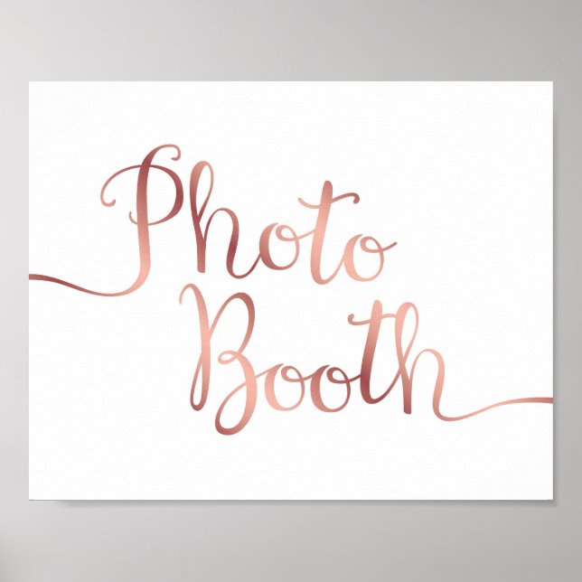 Affiche Enseigne de Photobooth en Rose Gold Chic (Devant)