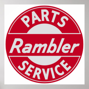 Affiche Enseigne de pièces et service Rambler