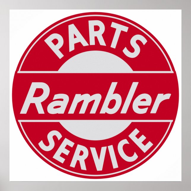 Affiche Enseigne de pièces et service Rambler (Devant)