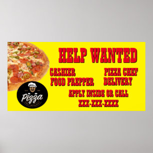 Affiche Enseigne de restaurant de pizza personnalisée Aide