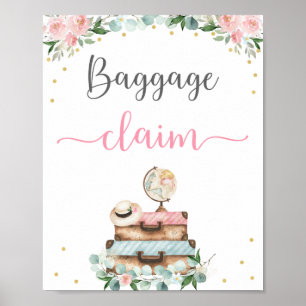 Affiche Enseigne de retrait des bagages de douche de maria