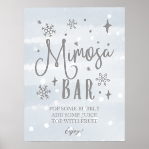 Affiche Enseigne de salle de douche bébé hivernale Mimosa