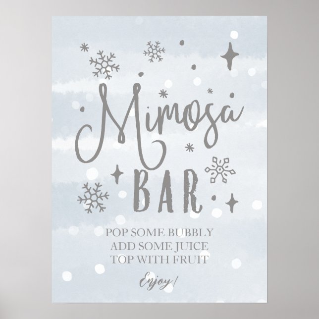 Affiche Enseigne de salle de douche bébé hivernale Mimosa  (Devant)