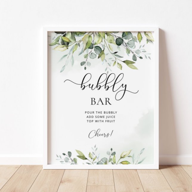 Affiche Enseigne de salle de fête de mariage verdure eucal (Créateur téléchargé)