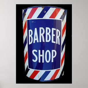 Affiche enseigne de salon de coiffure vintage