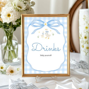 Affiche Enseigne de table pour boissons de Baby Shower « S