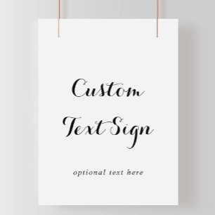 Affiche Enseigne de texte personnalisé en calligraphie mod
