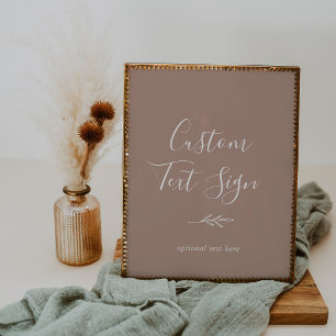 Affiche Enseigne de texte personnalisé neutre Feuille mi