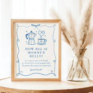 Affiche Enseigne de ventre de Baby Shower Café