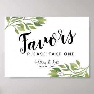 Affiche enseigne de verdure feuille verte Faveurs de fête 