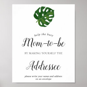 Affiche Enseigne d'enveloppe d'adresse de Baby Shower Trop