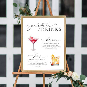Affiche Enseigne des boissons emblématiques modernes et mi