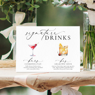 Affiche Enseigne des boissons signature modernes et minima