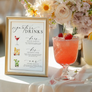 Affiche Enseigne des boissons signature modernes et minima