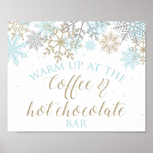 Affiche Enseigne du bar à café et chocolat chaud Winter On (Devant)