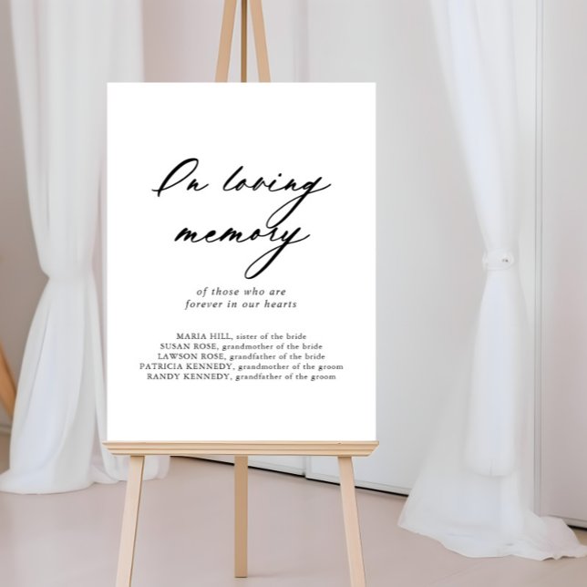 Affiche Enseigne élégante de calligraphie chic en souvenir (Créateur téléchargé)