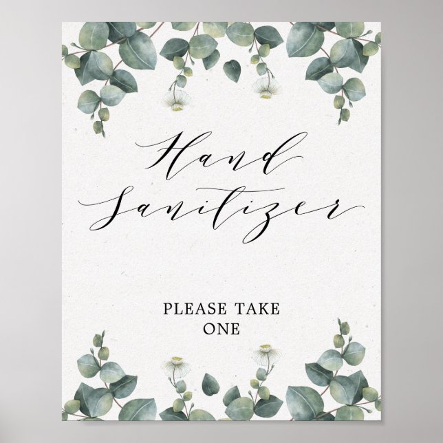 Affiche Enseigne élégante de désinfectant pour les mains à (Devant)