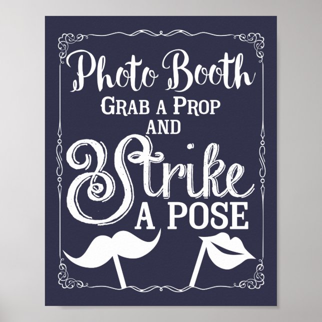 Affiche Enseigne élégante de photomaton de mariage selfie (Devant)