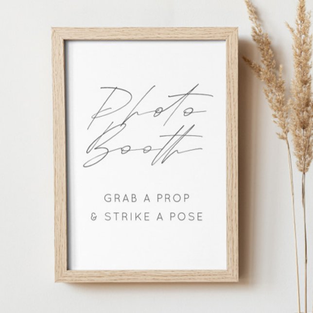 Affiche Enseigne élégante pour Photobooth | Mariage minima (Créateur téléchargé)