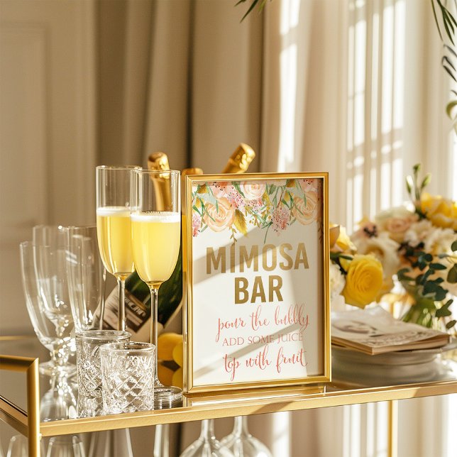 Affiche Enseigne florale du bar Mimosa (Créateur téléchargé)