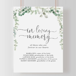 Affiche Enseigne géométrique à l'eucalyptus en souvenir ai