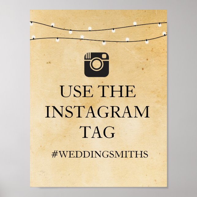 Affiche Enseigne Instagram Lumineuse pour Mariage Réceptio (Devant)