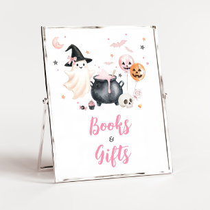 Affiche Enseigne Livres et Cadeaux Little Boo Ghost Rose