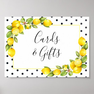Affiche Enseigne Main Squeeze Lemon Cartes et Cadeaux