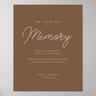 Affiche Enseigne Mémorielle Minimaliste Marron Beige Moder