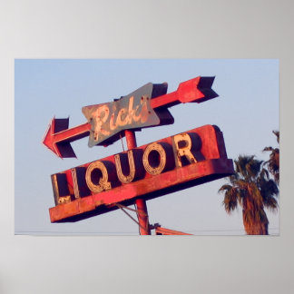 Affiche Enseigne néon rustique Vintage Ricks Liquor