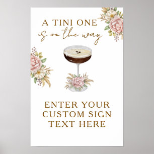 Affiche Enseigne personnalisée Baby Shower Pink Espresso M