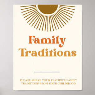 Affiche Enseigne personnalisée de traditions familiales au
