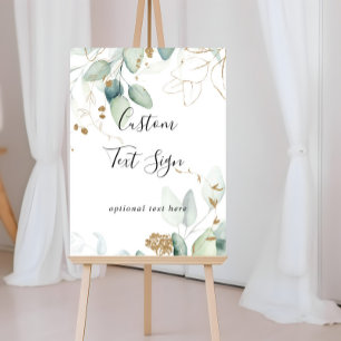 Affiche Enseigne personnalisée en calligraphie Eucalyptus