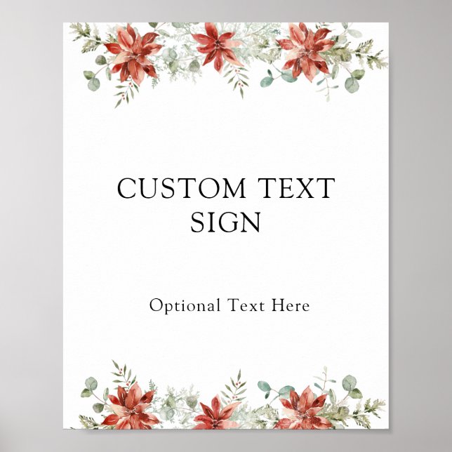 Affiche Enseigne personnalisée Poinsettias d'hiver (Devant)