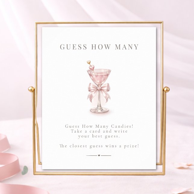 Affiche Enseigne 'Pink Martini Baby Shower Guess How Many' (Créateur téléchargé)