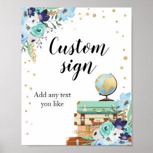 Affiche Enseigne Sweet Adventures Voyage Douceur Globes Pe